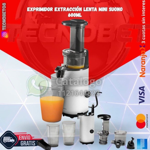 Producto - JUGUERA DE EXTRACCION LENTA MINI SUONO 5LTS, 1600W