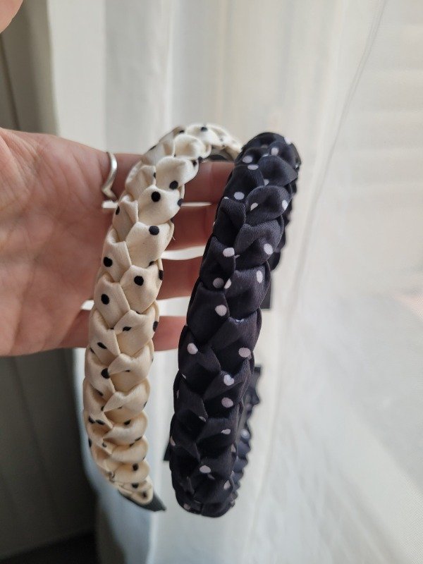 Producto - Vinchas trenzadas con lunares - dos colores