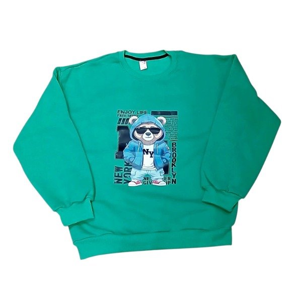 Producto - Buzo Overzise en friza Varón Oso Verde T16
