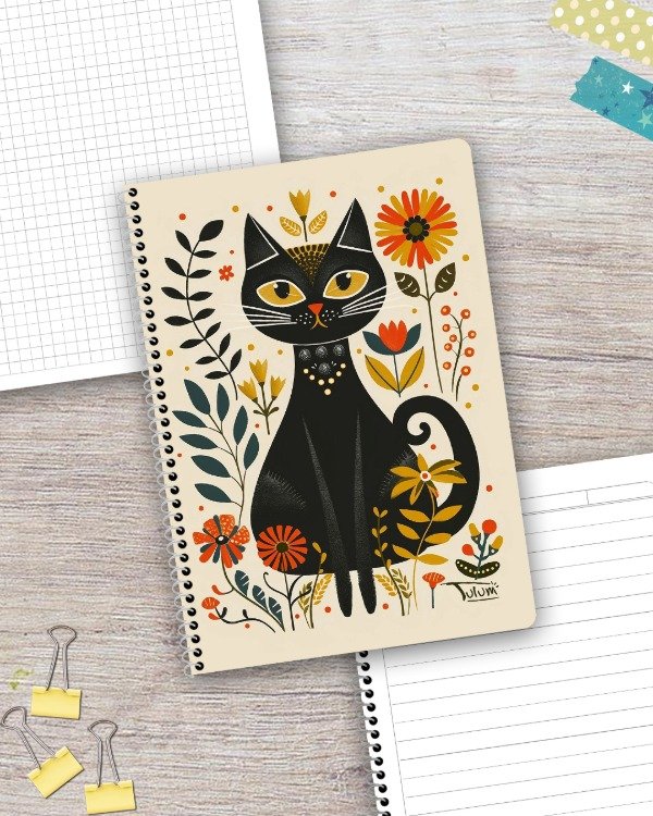 Producto - Cuaderno A5 flex ray/cuad 60h dis. nórdico buena suerte