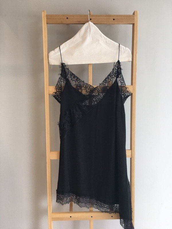 Producto - VESTIDO SEDA PUNTILLA NEGRO