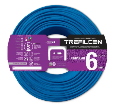 Producto - CABLE UNIPOLAR 6MM CELESTE TREFILCON