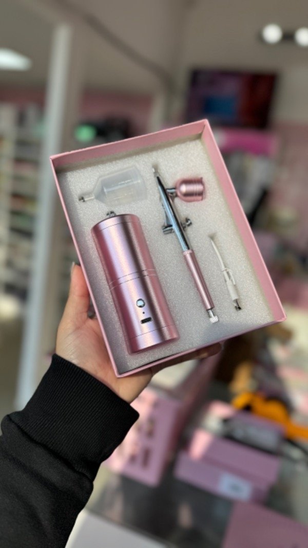 Producto - AEROGRAFO ROSA + ACCESORIOS