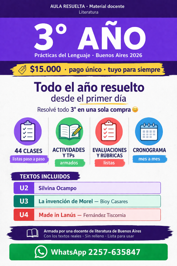 Producto - Planificación anual para TERCER AÑO