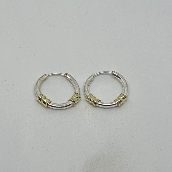 Producto - Aros Cubanos Plata y Oro N00 11mm