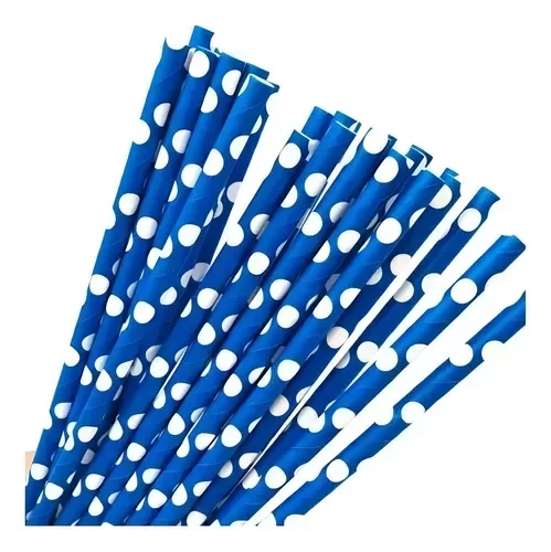 Producto - Sorbetes azules con lunares blancos pack 25 x unidades - 0