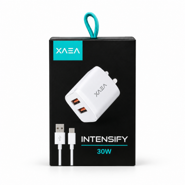 Producto - XAEA Intensify 30W - Cargador 2 USB + cable Tipo C - 0