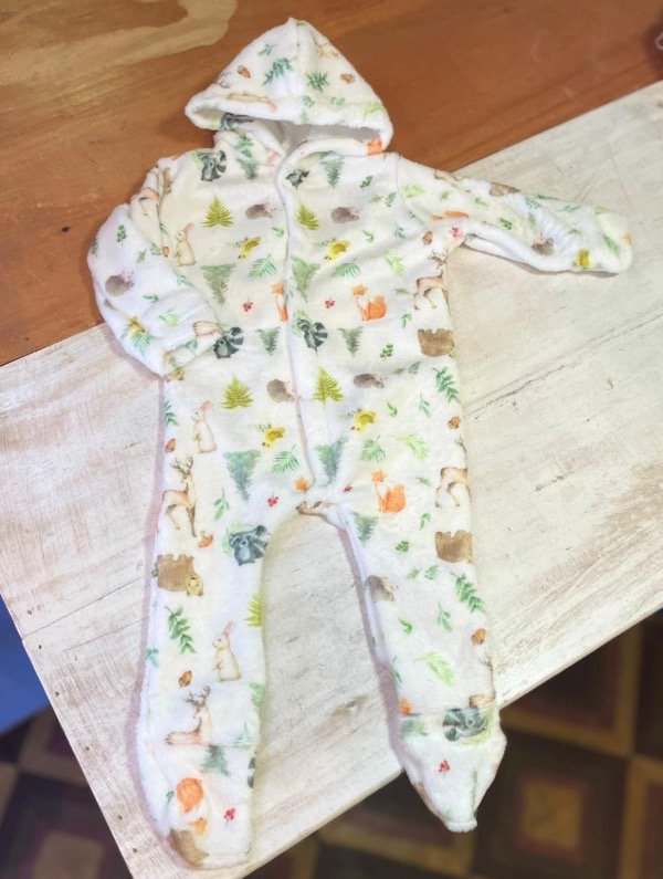 Producto - Enterito polar soft estampado talle 1 blanco Animalitos