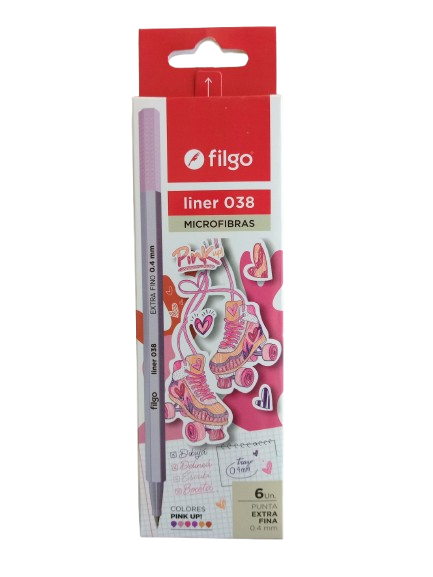 Producto - Microfibras Gama de Rosas Filgo Liner 038 0.4 mm x 6 COLORES PINK