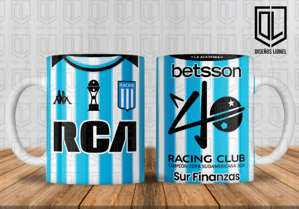 Producto - PLANTILLA PARA TAZAS Y LOGO RACING CLUB - CAMPEÓN COPA SUDAMERICANA 2024