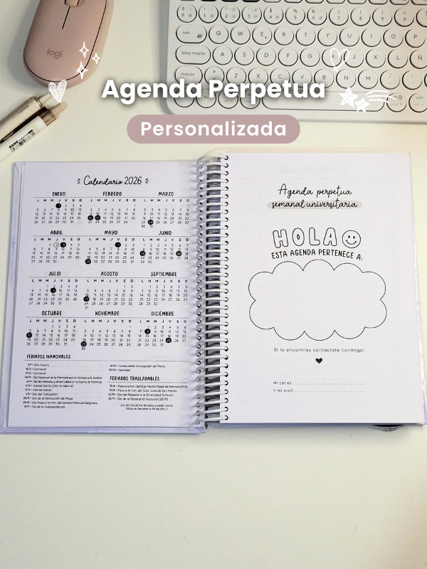 Producto - Agenda Perpetua Universitaria Personalizada