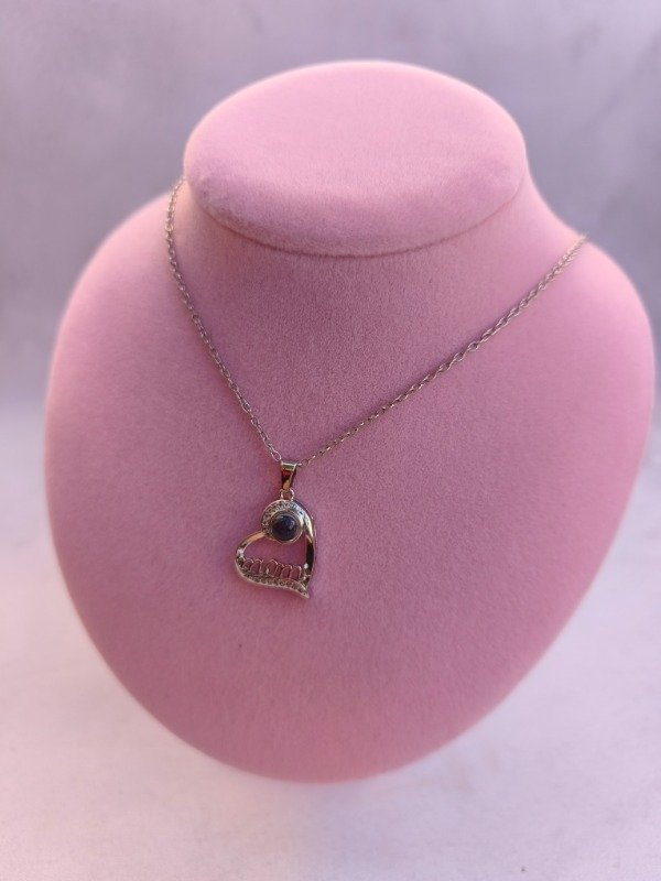 Producto - Collar Te Amo 100 idiomas Mamá plateado - 2