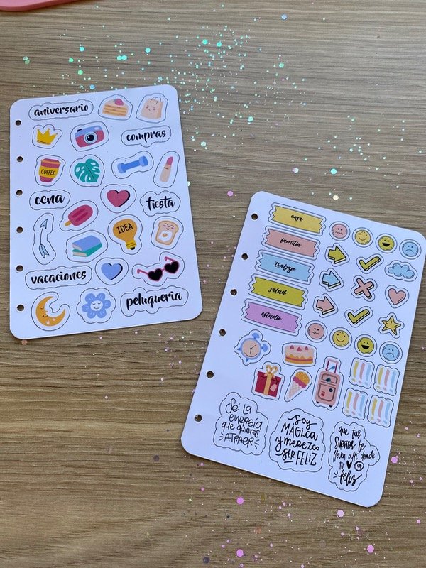 Producto - Plancha de stickers agenda mediana