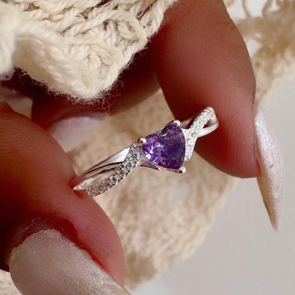 Producto - ANILLO DE CORAZON AMATISTA