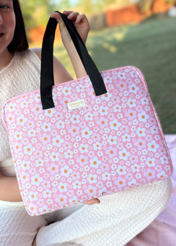 Producto - FUNDA DE NOTEBOOK - FLORCITAS ROSAS MINI