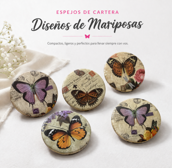 Producto - Espejo de cartera mariposa- simple