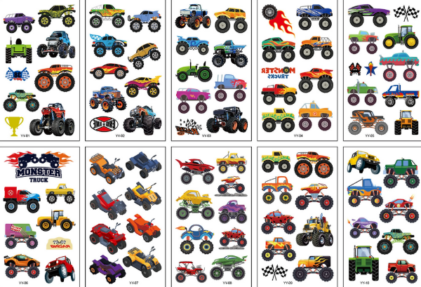 Producto - Tattoo hotwheels temporal x 10 un vehiculotransporte autitos