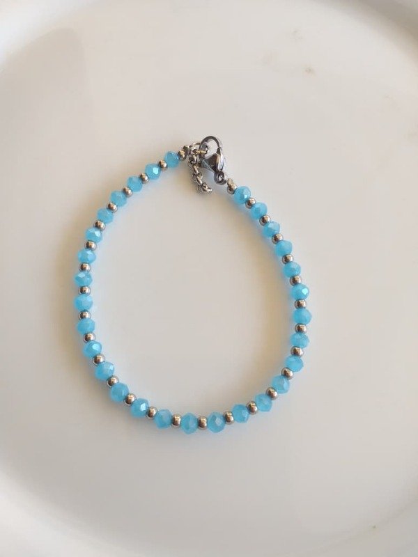 Producto - AQP0152 Pulsera Cristal Celeste con Bolita (1x1)