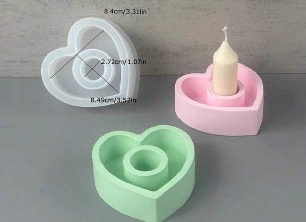 Producto - MOLDE SILICONA PORTA VELA CORAZON