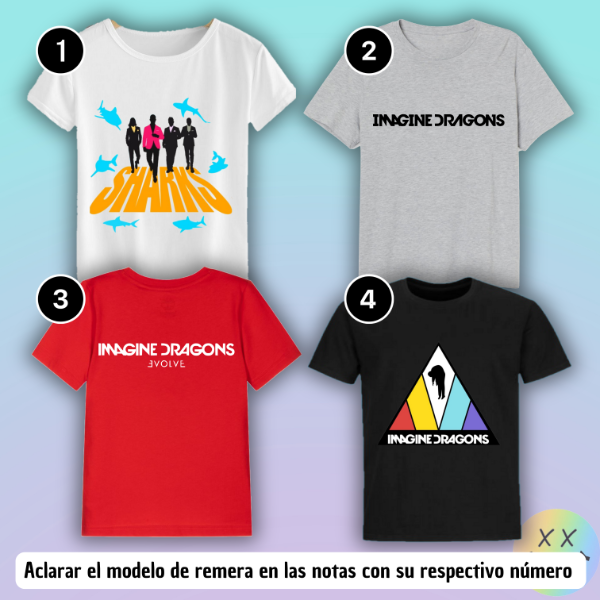 Producto - Remeras Imagine Dragons #1 (varios modelos)