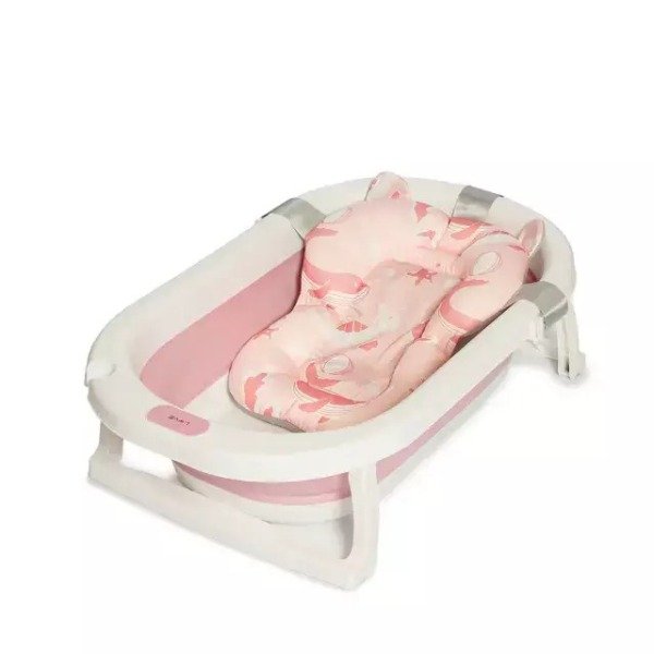 Producto - BAÑERA PLEGABLE CON REDUCTOR Y TERMOMETRO ROSA