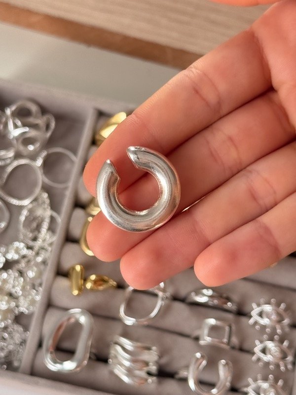 Producto - Ear cuff acero blanco UNIDAD