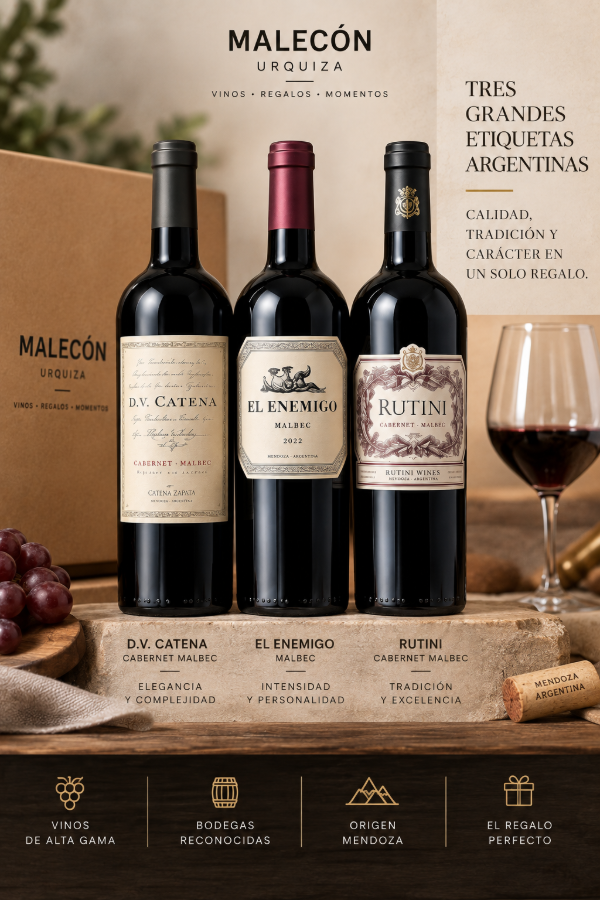 Producto - Caja Regalo Gourmet Premium DV Catena, Rutini y El Enemigo + Delicatessen - 2