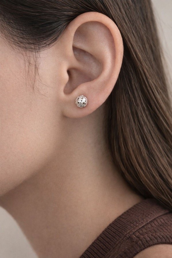 Producto - Abridor bolita facetada plata 925 laminada