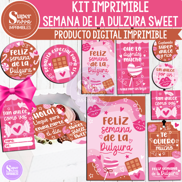 Producto - KIT IMPRIMIBLE SEMANA DE LA DULZURA SWEET