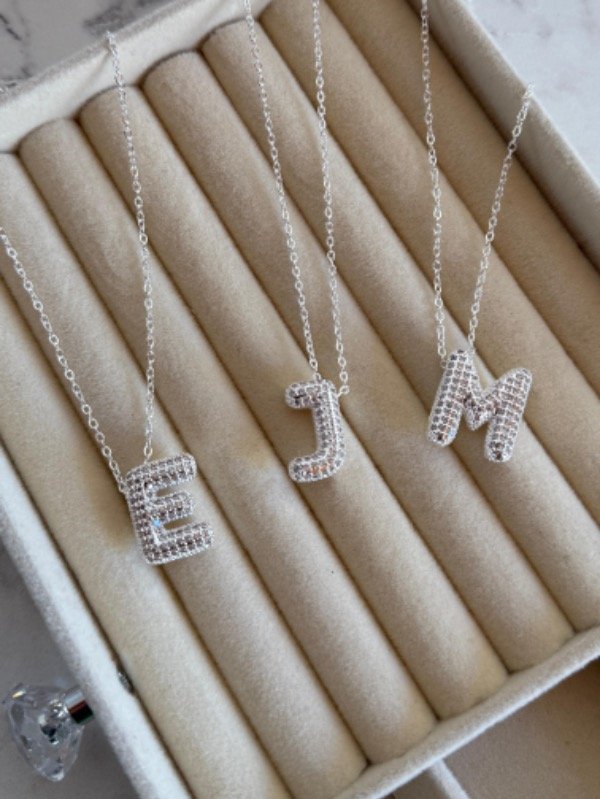 Producto - COLLAR INICIALES ACERO BLANCO