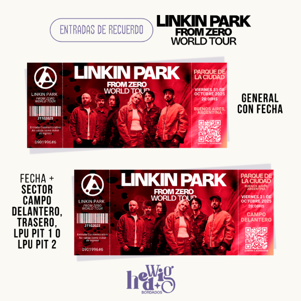 Producto - Entradas de recuerdo 14x6 - LINKIN PARK From Zero World Tour 25'