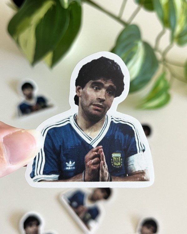 Producto - Sticker Blanco UV - Maradona Pidiendo
