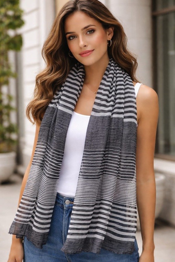 Producto - PAÑUELO RAYAS ÓNIX