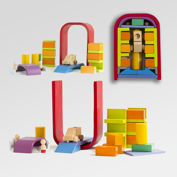 Producto - Bloques de madera para construir LUBRICENTRO - 30 cm - Juguete Didáctico