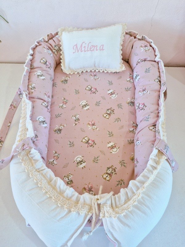 Producto - Nido de contencion Little sheep rosa viejo/manteca