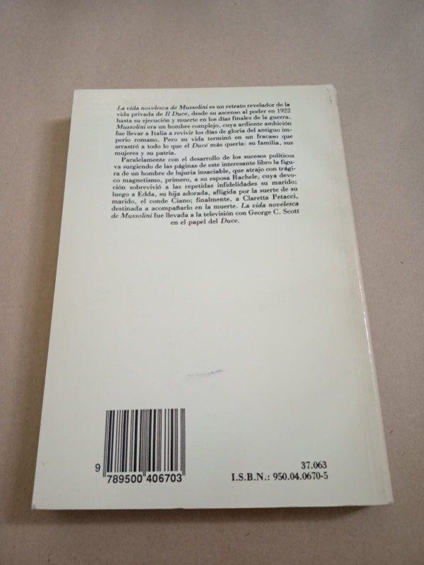 Producto - La vida novelesca de Mussolini - Alan Gelb - Emecé 1987 - 1