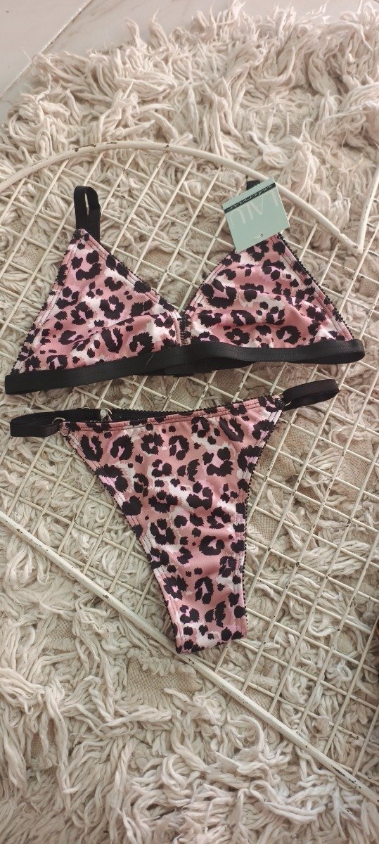 Conjunto de microfibra print rosa