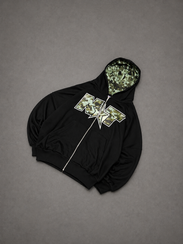 Producto - Zip Hoodie Military Gris Negra