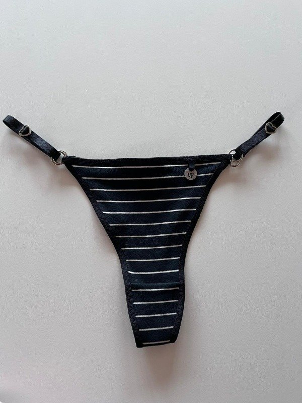 Producto - Colaless de algodón rayas Negra c/blanco