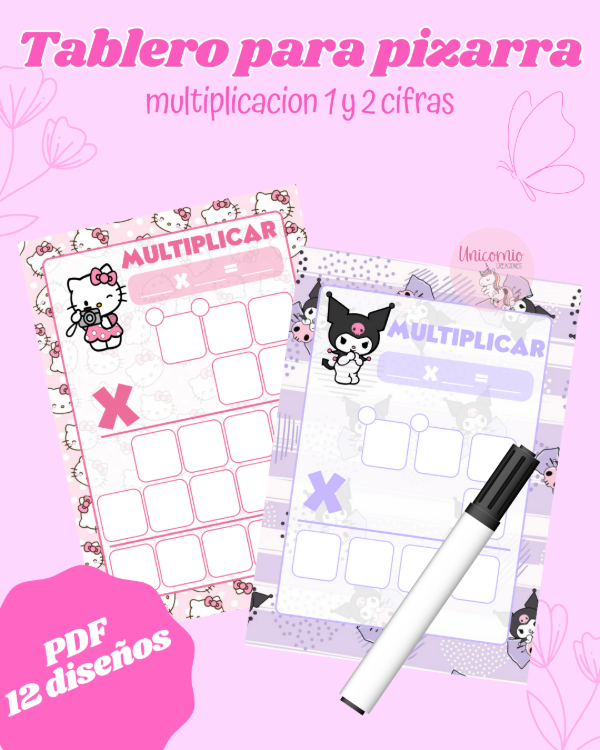 Producto - Pizarra multiplicacion 1 y 2 cifras