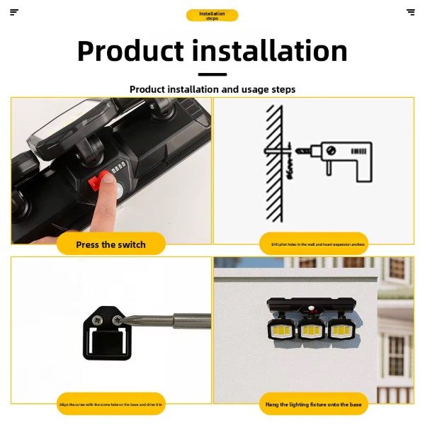 Producto - 6703 Lampara Solar Reflector Luz Fria Con Sensor Y Carga USB 20W - 7