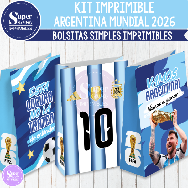 Producto - KIT IMPRIMIBLE ARGENTINA MUNDIAL 2026 BOLSITAS SIMPLES