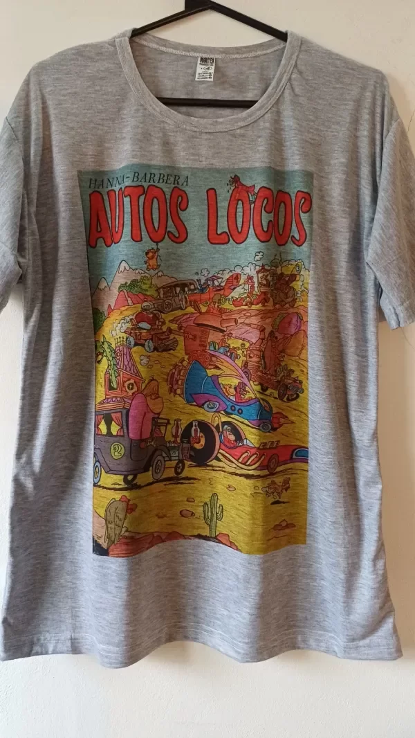 Producto - Remera Unisex Autos Locos Gris