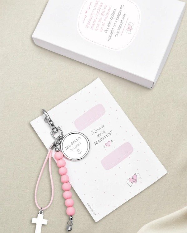 Producto - Llavero Regalo Madrina Rosa Salve Regina - Lolita