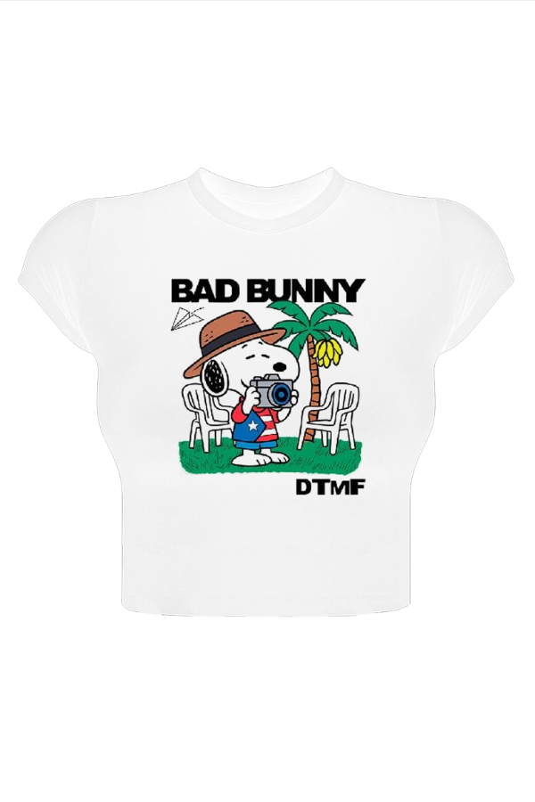 Producto - Baby tee bad bunny x snoopy