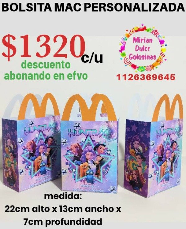 Producto - Bolsitas mcdonalds de las guerreras kpop o la temática que quieras
