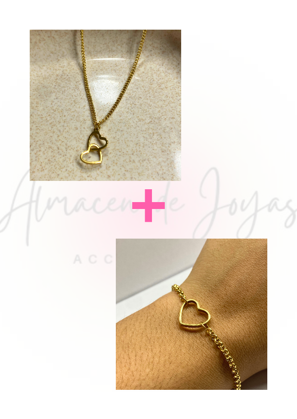 Producto - Combo Corazones (collar y pulsera)