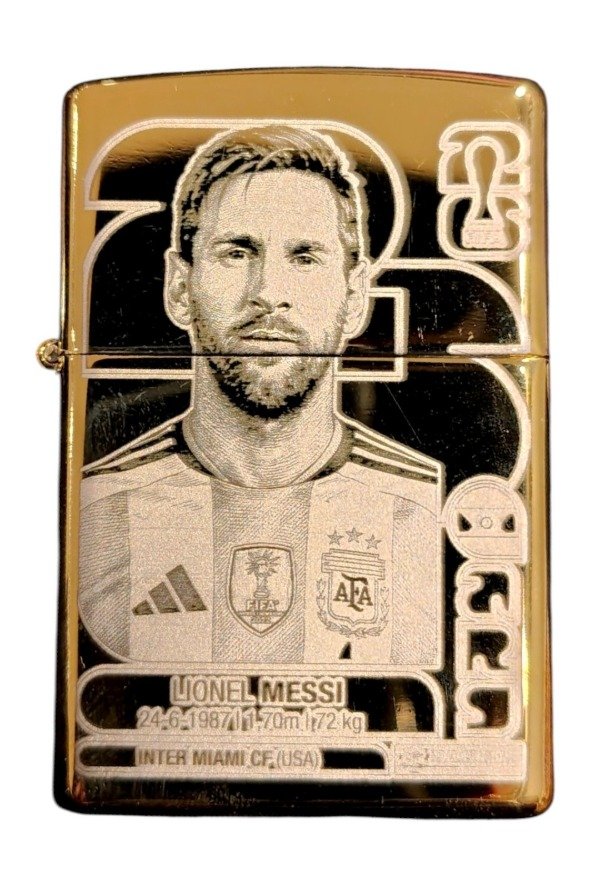 Producto - ENCENDEDOR RECARGABLE A BENCINA MESSI MUNDIAL 2026 FOTOGRABADO ARGENTINA - 0