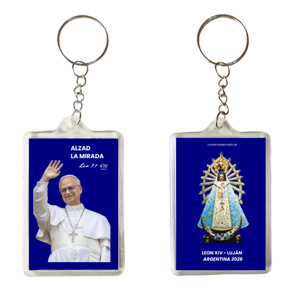 Producto - Llavero doble Papa León XIV - Virgen de Luján - 2