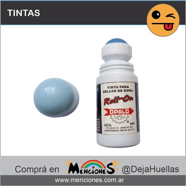Producto - Tinta Para Sellos Roll On 60cc, AZUL, Ópalo 999